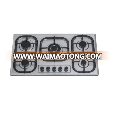 High quality home appliance LPG or NG tempered 5 burners gas burner hobs